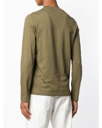 olivgrünes Langarmshirt von Helmut Lang