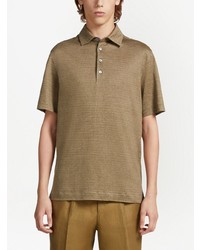 olivgrünes Leinen Polohemd von Zegna