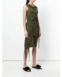 olivgrünes Midikleid von Rick Owens DRKSHDW