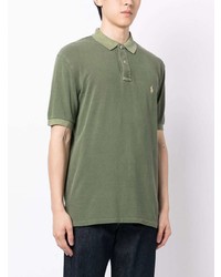 olivgrünes Polohemd aus Netzstoff von Polo Ralph Lauren