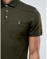 olivgrünes Polohemd von Ted Baker