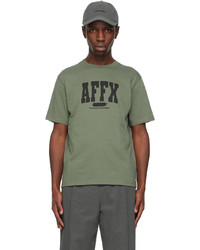 olivgrünes Strick T-Shirt mit einem Rundhalsausschnitt von AFFXWRKS
