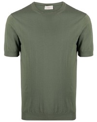 olivgrünes Strick T-Shirt mit einem Rundhalsausschnitt von Altea