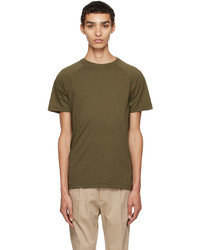 olivgrünes Strick T-Shirt mit einem Rundhalsausschnitt von Aspesi