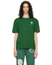olivgrünes Strick T-Shirt mit einem Rundhalsausschnitt von Carne Bollente