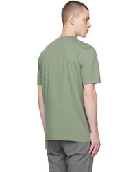 olivgrünes Strick T-Shirt mit einem Rundhalsausschnitt von BOSS