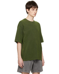 olivgrünes Strick T-Shirt mit einem Rundhalsausschnitt von Acne Studios