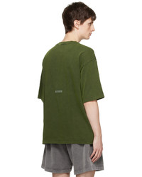 olivgrünes Strick T-Shirt mit einem Rundhalsausschnitt von Acne Studios