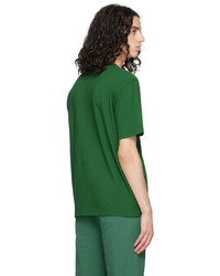 olivgrünes Strick T-Shirt mit einem Rundhalsausschnitt von Carne Bollente