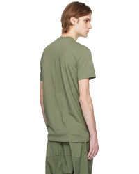 olivgrünes Strick T-Shirt mit einem Rundhalsausschnitt von Rick Owens