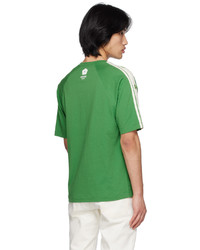 olivgrünes Strick T-Shirt mit einem Rundhalsausschnitt von Kenzo
