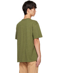 olivgrünes Strick T-Shirt mit einem Rundhalsausschnitt von Saturdays Nyc