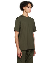 olivgrünes Strick T-Shirt mit einem Rundhalsausschnitt von Y-3