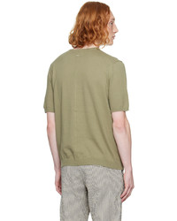 olivgrünes Strick T-Shirt mit einem Rundhalsausschnitt von rag & bone