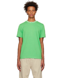 olivgrünes Strick T-Shirt mit einem Rundhalsausschnitt von Moncler