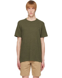 olivgrünes Strick T-Shirt mit einem Rundhalsausschnitt von rag & bone