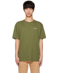 olivgrünes Strick T-Shirt mit einem Rundhalsausschnitt von Saturdays Nyc
