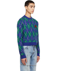 olivgrünes Sweatshirt mit Argyle-Muster von Liberal Youth Ministry