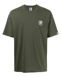 olivgrünes T-Shirt mit einem Rundhalsausschnitt von AAPE BY A BATHING APE