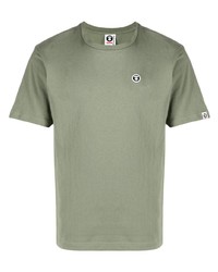 olivgrünes T-Shirt mit einem Rundhalsausschnitt von AAPE BY A BATHING APE