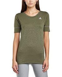 olivgrünes T-Shirt mit einem Rundhalsausschnitt von adidas