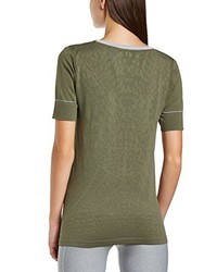 olivgrünes T-Shirt mit einem Rundhalsausschnitt von adidas