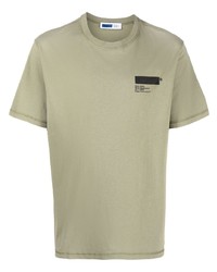 olivgrünes T-Shirt mit einem Rundhalsausschnitt von AFFIX