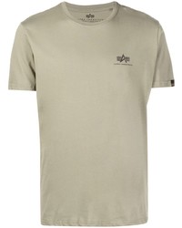 olivgrünes T-Shirt mit einem Rundhalsausschnitt von Alpha Industries