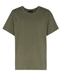 olivgrünes T-Shirt mit einem Rundhalsausschnitt von Amiri