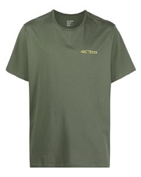 olivgrünes T-Shirt mit einem Rundhalsausschnitt von Arc'teryx