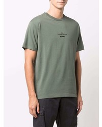 olivgrünes T-Shirt mit einem Rundhalsausschnitt von Stone Island