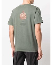 olivgrünes T-Shirt mit einem Rundhalsausschnitt von Stone Island