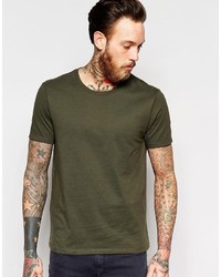 olivgrünes T-Shirt mit einem Rundhalsausschnitt von Asos