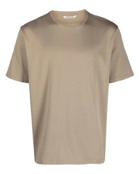 olivgrünes T-Shirt mit einem Rundhalsausschnitt von Auralee