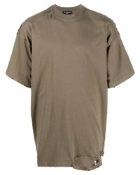 olivgrünes T-Shirt mit einem Rundhalsausschnitt von Balenciaga