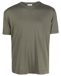 olivgrünes T-Shirt mit einem Rundhalsausschnitt von Boglioli