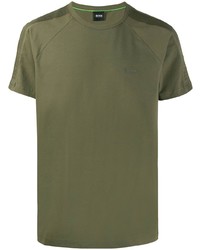 olivgrünes T-Shirt mit einem Rundhalsausschnitt von BOSS HUGO BOSS