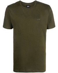 olivgrünes T-Shirt mit einem Rundhalsausschnitt von BOSS