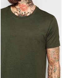 olivgrünes T-Shirt mit einem Rundhalsausschnitt von Asos