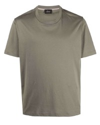 olivgrünes T-Shirt mit einem Rundhalsausschnitt von Brioni