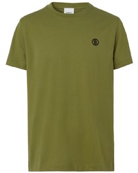 olivgrünes T-Shirt mit einem Rundhalsausschnitt von Burberry