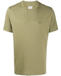 olivgrünes T-Shirt mit einem Rundhalsausschnitt von C.P. Company