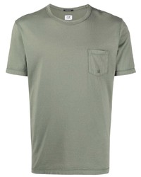 olivgrünes T-Shirt mit einem Rundhalsausschnitt von C.P. Company