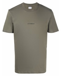 olivgrünes T-Shirt mit einem Rundhalsausschnitt von C.P. Company