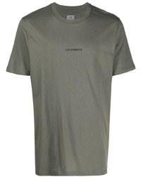 olivgrünes T-Shirt mit einem Rundhalsausschnitt von C.P. Company