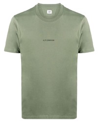 olivgrünes T-Shirt mit einem Rundhalsausschnitt von C.P. Company