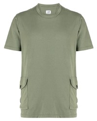 olivgrünes T-Shirt mit einem Rundhalsausschnitt von C.P. Company