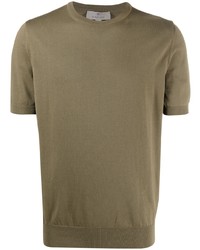 olivgrünes T-Shirt mit einem Rundhalsausschnitt von Canali