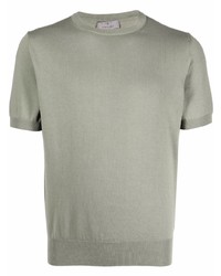 olivgrünes T-Shirt mit einem Rundhalsausschnitt von Canali