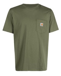 olivgrünes T-Shirt mit einem Rundhalsausschnitt von Carhartt WIP